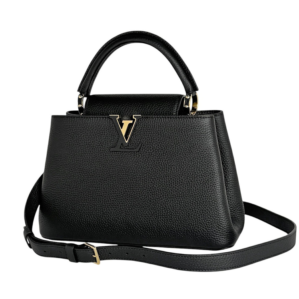 Louis Vuitton Capucines 2way Shoulder Bag Leather Noir Black